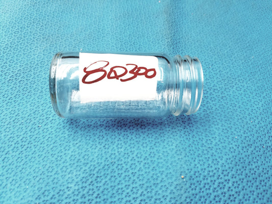 Clear Glass Bottle Round w/ Black Cap Wide Mouth Reusable 4 Oz - Laboratory