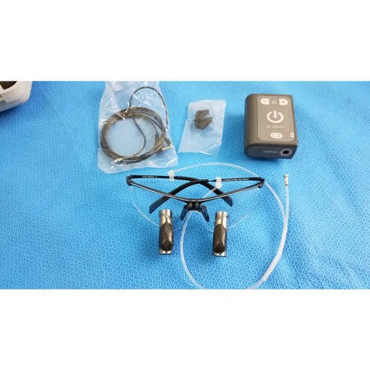 Q-Optics Radiant Wired Headlight for Dental LED Loupe w/ Case Kit & Battery