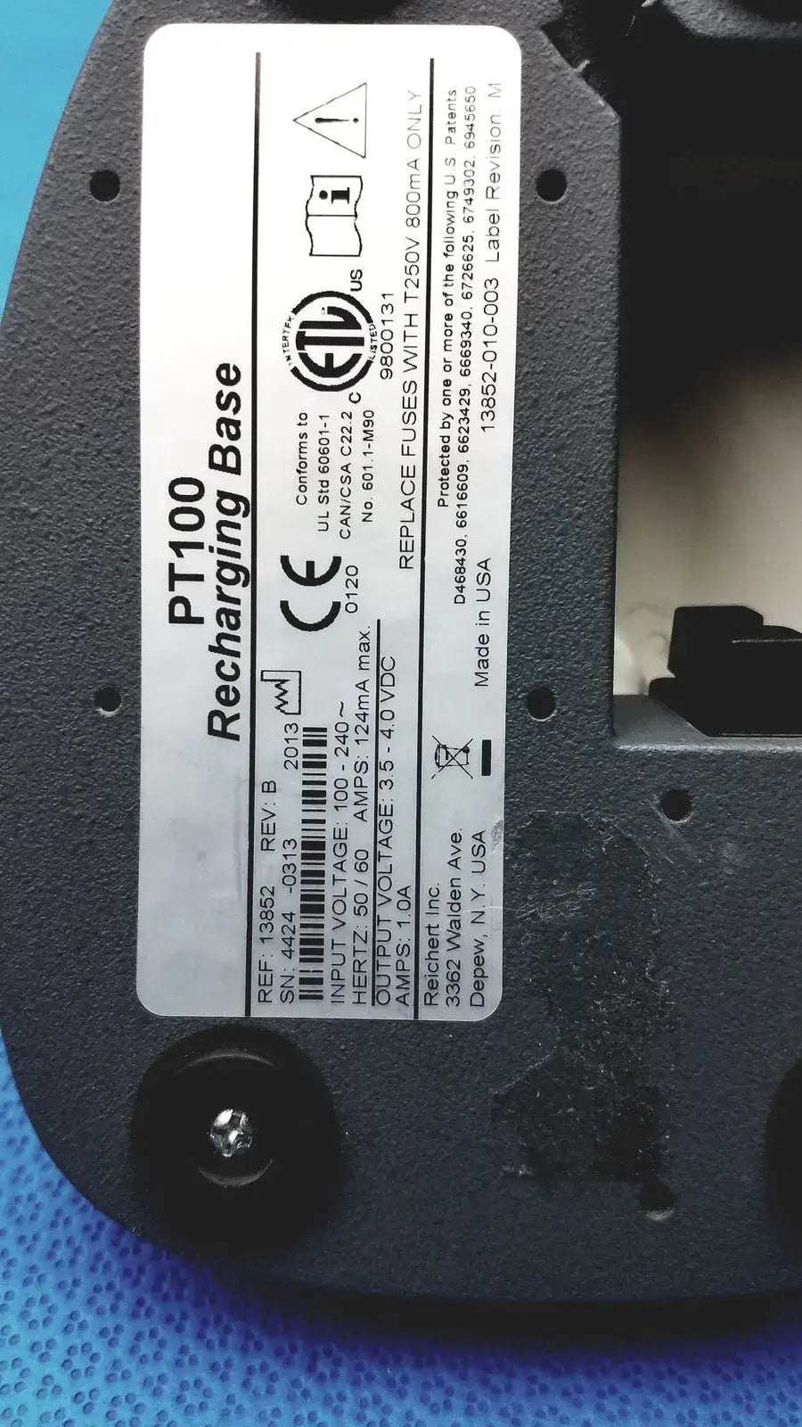 Reichert PT100 Recharging Base for Portable Non-Contact Tonometer NCT - Medical Equipment Part